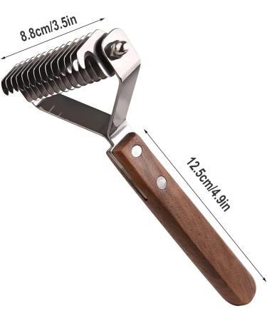 AIDIYA Coat King Rake 14-Blade Rake Pet Undercoat Rake Professional Pet Dematting Comb Grooming Stripping Tool for Dogs and Cats (8.8cm) - Buy Online on GoSupps.com