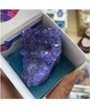 Crystal Amazing Stone Green Purple Aura Angel Quartz Crystal Titanium Bismuth Silicon Cluster Rainbows Natural Stones and Minerals Raw Stones and Minerals - Buy Online on GoSupps.com