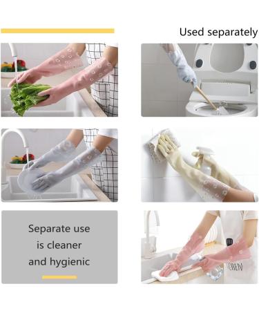 DAYOBOB Dishwashing Cleaning Gloves 3 Pairs - Reusable Rubber Gloves Non-Slip Laundry Kitchen Gardening Household Gloves(Small) - Buy Online on GoSupps.com