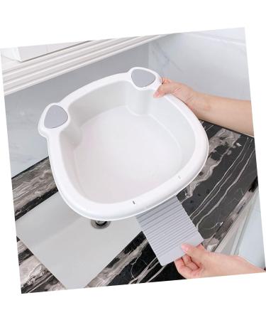 IWOWHERO 1 Set wash basin washboard for kids laundry washing board washing up basin suitcase hand wash baby Grey 30x29cm - Buy Online on GoSupps.com