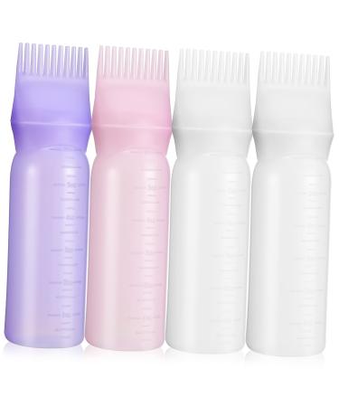 Hemobllo 4pi ces Flacon Applicateur Peigne Racine R utilisable Pour Coloration Soins Et D coloration Des Cheveux Bouteille craser Avec chelle Gradu e Usage Salon Et Domicile