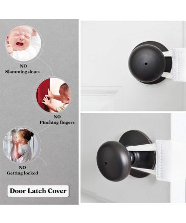 Set of 3 Quiet Door Closer Silencers for Baby Nursery - Elastic Straps, Universal Fit, Pure White, 4x2 inches - Buy Online on GoSupps.com