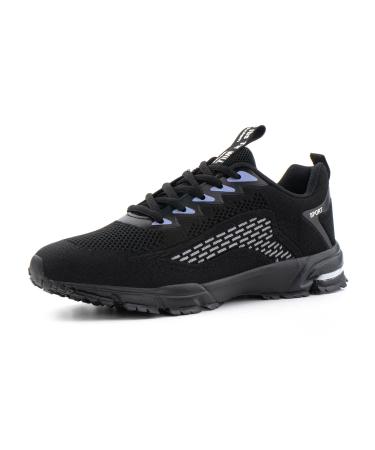 Hitmars Sneakers Men Running Shoes Men Lightweight Sneakers Sports Shoes Black Blue Red EU36-48 36 EU Sneakers Black N2