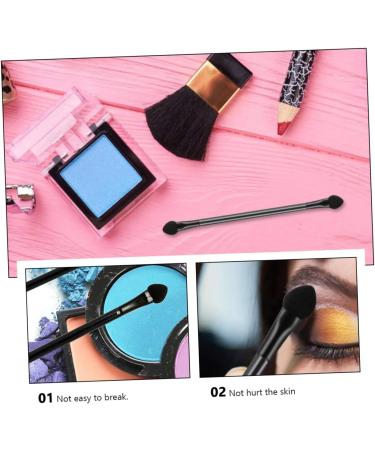 SOESFOUFU 30pcs Double Ended Eyeshadow Brush Makeup Blending Sponge Blush Stick Eye Makeup Wooden Handle Black - Buy Online on GoSupps.com