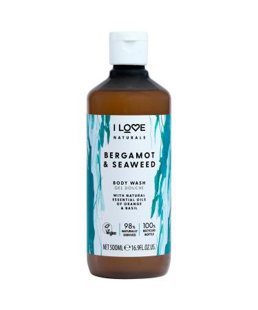 I LOVE Naturals Bergamot and Seaweed Body Wash - Moisturizing Body Wash - Infused with Essential Oils - Plant-Based Body Cleanser - 16.9 oz