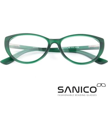 Stylish CAT-Eye Reading Glasses for Women - Sanico Andes Green 2.5 Dioptries | International Shipping Available - Buy Online on GoSupps.com