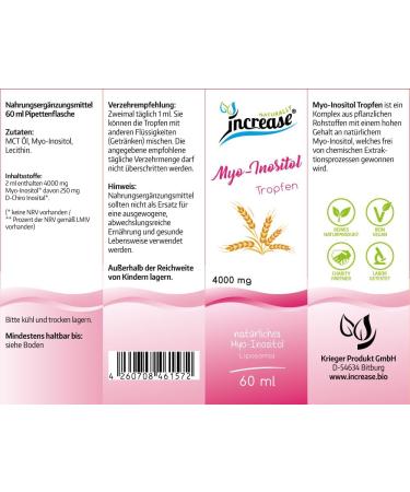  INCREASE Myo Liposomal High-Dose Inositol Drops (120 000 mg of Myo-Inositol per pack) 4 000 mg Myo-Inositol per dose - Buy Online on GoSupps.com