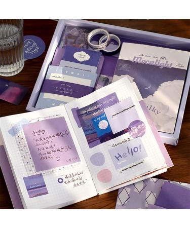 LA QUEENIE Aesthetic Scrapbook Kit 326pcs Scrapbooking Supplies Kit Art Journaling Supplies with Stationery A6 Grid Notebook Scrapbook Gift for Teen Girl Kid(Purple) purple B - Buy Online on GoSupps.com