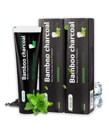 2 Pack activated carp toothpaste coal toothpaste white teeth bamboo activated carbon toothpaste toothpaste toothpaste Teeth Whitening Cloam paste natural white teeth tooth white bleaching teeth fluoride -free