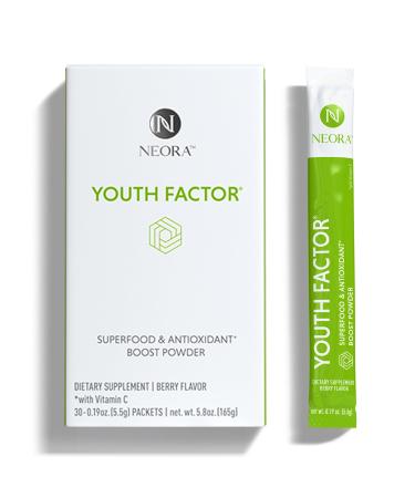 NEORA Youth Factor - Superfood Boost Powder - pH Balance Hair Skin Nails Support Fruits & Veggies Equivalent Nutrient Absorption - 30 Packets
