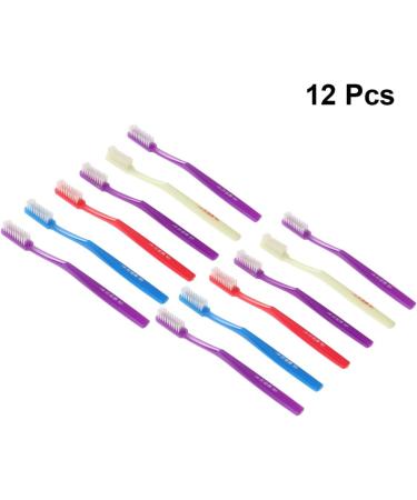 Exceart 12PC Manual Hard Bristle Toothbrush Set for Adults - Travel & Home Teeth Stain Cleaning (Random Color) - Buy Online on GoSupps.com