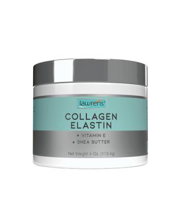 Lawrens Collagen Elastin Cream with Antioxidant Vitamin E & Shea Butter Cosmetics - Hydration - Firmness - Elasticity - 4 oz