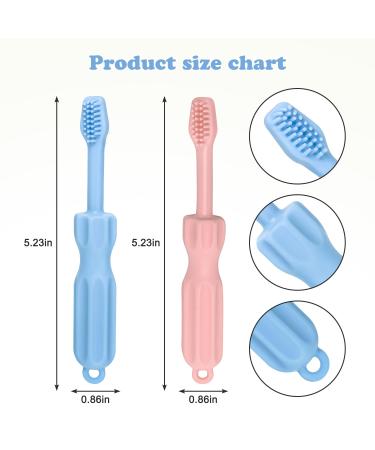 CLdy Baby Biting Toys - 2 BPA-Free Silicone Teething Rings for Babies 3 Months+ - Soft & Stimulating Toothbrush Aid in Blue & Pink - Buy Online on GoSupps.com