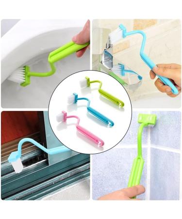 3pc Plastic Toilet Under Rim Cleaning Brush - S-Type Curved Handle - V-Shaped Bristles Cleaner - for Home Bathroom - Buy Online on GoSupps.com
