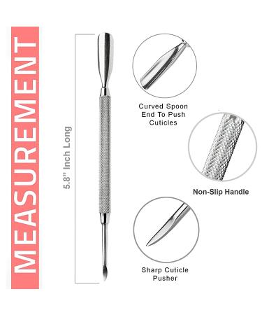 Krisp Cuticle Pusher Dual Sided - Surgical Grade Stainless Steel 4 PC Set for Manicure and Pedicure Nail Care - Buy Online on GoSupps.com