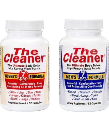 The Cleaner 7Day Women's & Men's Formula Ultimate Body Detox (52 Capsules Each) Cleansers for Detox Body Weight Loss