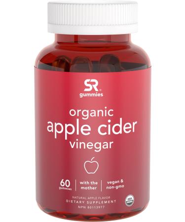 Sports Research Organic Apple Cider Vinegar with the Mother Natural Apple  60 Gummies