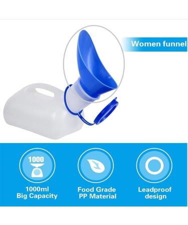 ICEMOB Unisex Pee Bottle Urinal Bottles with Adapter 1000Ml Urine Bottles Non Spill Ergonomic Handle Design Wee Bottle for Home Camping Or Car Travel Easy to Clean - Buy Online on GoSupps.com
