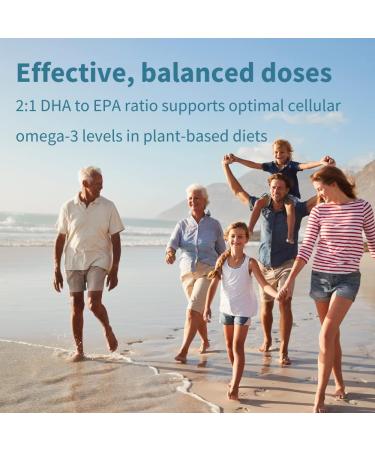 Pure & Essential Vegan Omega 3 Algae Oil | High EPA DHA Concentration | Sustainable & Pure with Astaxanthin | 600mg DHA & EPA for Heart, Brain & Eye Health | 60 Small Softgels - Buy Online on GoSupps.com