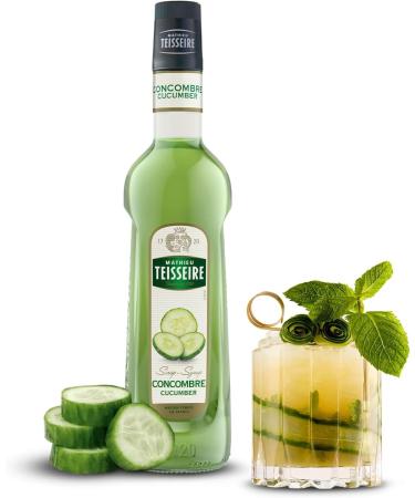 Cucumber syrup Mathieu Teisseire for drinks cocktails with or without alcohol lemonades teas sodas 70cl bottle - Buy Online on GoSupps.com