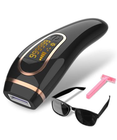 SeiShio IPL Hair Removal for Women Men - Permanent Painless At-Home Hair Remover Device for Whole Body Use, 999,999 Unlimited Flashes, Black