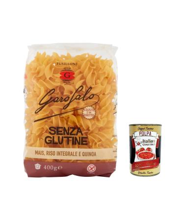 Italian Gourmet E.R. Garofalo Fusillone Senza Glutine Pack of 5 gluten-free noodles 400g + Italian Gourmet Polpa 400g