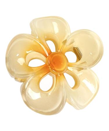 Nubamzy Flower Clips for Hair - Acrylic Strong Hold Hair Clip - Hair Styling Accessories Non-Slip Hair Clips Womens Hair Barrettes for Woman and Girls Yellow