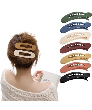 7 Pcs Flat Claw Clips  Flat Hair Clips  Flat lay claw Clips for Thick Hair  Strong Hold Side Slide Duckbill Alligator Flat Claw Hair Clips  Fashion Hair Styling Accessories for Women Girls