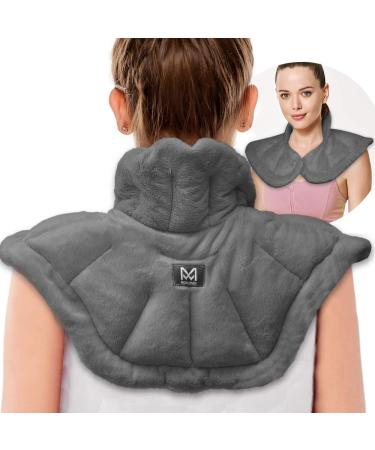 Microwavable Heated Neck Wrap Warmer and Shoulder Heating Pad Microwave, Weighted Microwave Heating Pad for Neck and Shoulders Hot and Cold Compress Style 1 - Dark Gray