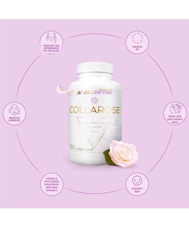 All Nutrition Collarose Collagen Capsules Bovine Collagen Hydrolyzate with Hyaluronic Acid Biotin and Vit C Antiaging Skin Treatment Hair Supplements for Women 180 capsules - Buy Online on GoSupps.com