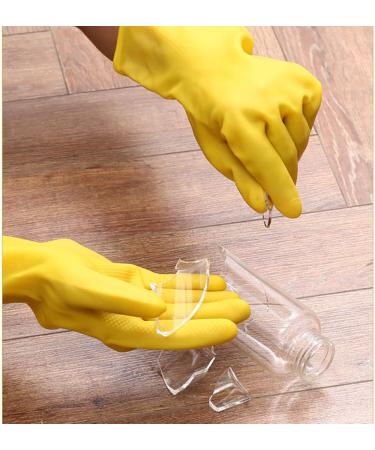 Long Rubber Household Gloves - Reusable Yellow Cleaning & Washing Gloves for Kitchen Garden and Car Wash (Size L) - Buy Online on GoSupps.com