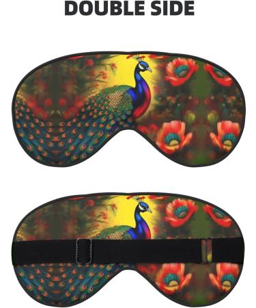 Peacock Flowers Eye Mask - Soft Adjustable Sleep Mask for Men & Women - Comfort & Style for Nighttime Relaxation - Buy Online on GoSupps.com