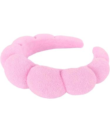 MapofBeauty 2 Pieces Spa Headband Women Fashion Puffy Head Wear Hair Accessory Sponge Soft Hairband (Black/Pink) - Buy Online on GoSupps.com