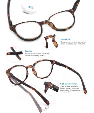 OKH Blue Light Blocking Reading Glasses 5 Pack for Men & Women - Stylish & Effective 1.0 Readers - Buy Online on GoSupps.com