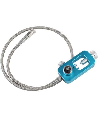 HPDMC 4500psi Yolk Fill Station for HPA Tanks - Aluminum Alloy Refill Adapter - High Pressure Gauge - 36in Teflon Hose - DIN Valve - PCP Paintball Tank Charging System (Blue) - Buy Online on GoSupps.com