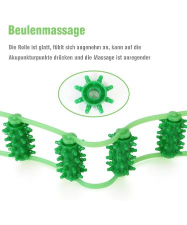 Premium Silicone Massage Scooter with Handle | Deep Tissue Roller for Neck Back & Body Relaxation (Green) - Buy Online on GoSupps.com