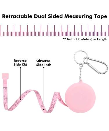 Edtape 2PCS Body Measuring Tape Set 72 Inch/1.8M Pink Keychain Retractable Soft Measure Tape for Sewing Fabric Tailor Craft - Dual Sided for Accurate Measurement - Buy Online on GoSupps.com