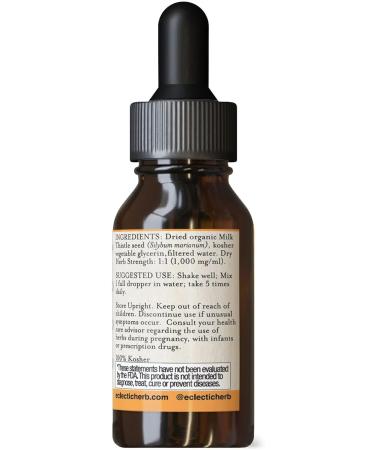 Eclectic Herb - Milk Thistle Glycerite | Herbal Health Supplement | Non-GMO Gluten-Free (2 fl oz | 60 ml) Orange 2 Fl Oz (Pack of 1) - Buy Online on GoSupps.com