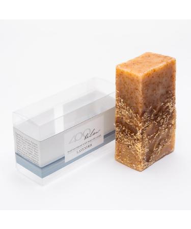 400Below - Dead Sea Mineral Exfoliating Soap Bar With Lavender Perfume Natural Regenerating Soap Bar Body Soap Bar with Vegan Loofah Sponge 200g