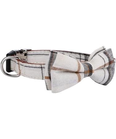 Soft & Comfy Bowtie Dog Collar - Adjustable Bow Tie Collar for Small, Medium, Large Pets - Detachable - Beige (1 Pack) - Buy Online on GoSupps.com