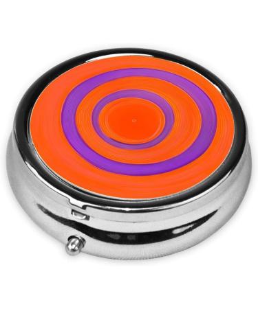 Orange Circle Center Round Pill Box - 3 Compartment Travel Organizer for Medications - Buy Online on GoSupps.com