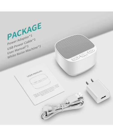Magicteam Sleep Sound White Noise Machine - 40 Natural Soothing Sounds, Memory Function, 32 Levels Volume, AC/USB Powered, Sleep Timer - for Baby, Kids, Adults (White) - Buy Online on GoSupps.com