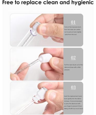 Lash Brush - Spoolie Brush Mascara Wands Rhinestone Eye Lash Brush Applicator with Tube for Eye Lash Extension Eyebrow and Makeup Light Pink - Buy Online on GoSupps.com