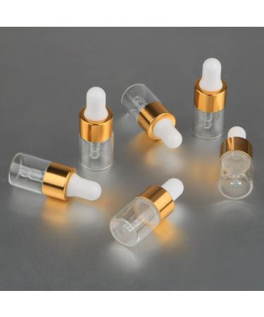 50 Pcs Mini Dropper Bottles Empty Glass Tincture Bottles with Golden Caps Perfume Sample Vials for Essential Oils&Body Oil&Liquids Traveling DIY Containers Included Pipette&Funnel (2ml) - Buy Online on GoSupps.com