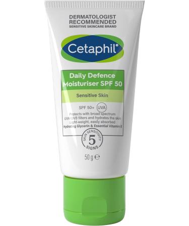 Cetaphil Daily Defence Face Moisturiser SPF 50+ Day Cream With Glycerin 50g Sunscreen For All Skin Types 50 g (Pack of 1) SPF50 Day cream - Buy Online on GoSupps.com