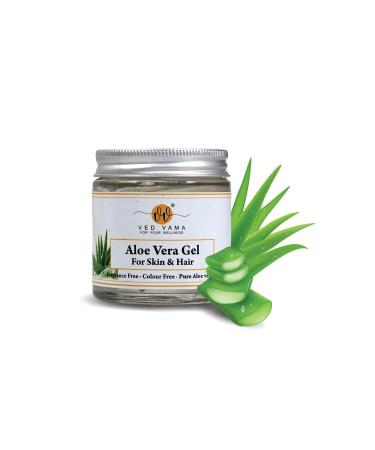 Organic Pure Aloe Vera Gel 99% Aloe Vera Juice Skin Moisturiser Soothes Scalp Treats Rashes Heals Sunburn Prevents Acne Chemical-Free Vegan Hydrates and Nourishes Skin for All Skin Types