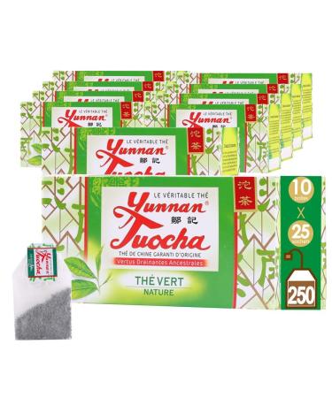 YUNNAN TUOCHA Yunnan tuocha Zouji Organic Natural Green Tea 250 Sachets (Pack of 10 x 25 Sachets) 500 g Yunnan Origin Guarantee