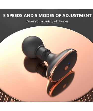 Mini Portable Massage Gun - 5-Speed Deep Tissue Percussion Massager for Neck & Lumbar Spine - Pocket Size Relaxation Device Black - Buy Online on GoSupps.com