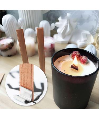 100Pcs Natural Wooden Candle Wicks with Trimmer for DIY Candle Making - 5.1 X 0.51inch - Buy Online on GoSupps.com