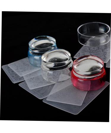minkissy 2 Set Nail Art Stamping Tool Nail Stamping Plate Nail Stamper Clear Nail Polish Transparent Nail Polish Nail Art Tool Nail Tools Nail Art Stamper Manicure Mold 3*3*2cm Red - Buy Online on GoSupps.com